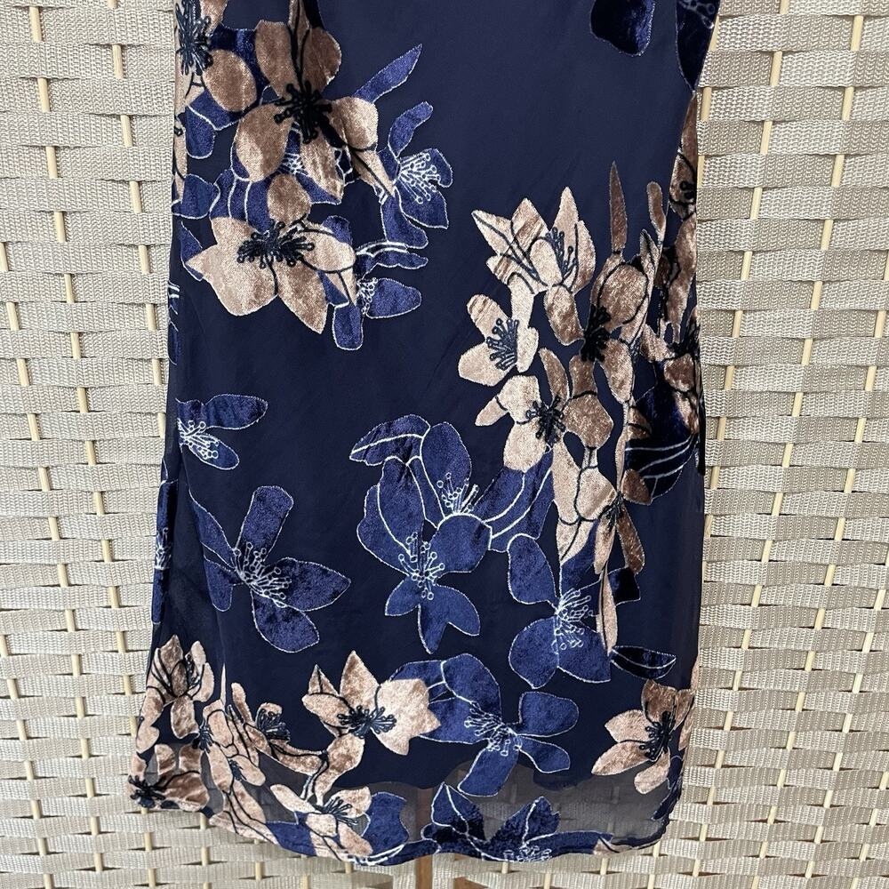 Saints + Secrets Strappy Mini Slip Dress Size S Navy Velvet Burnout Lined NEW - Picture 4 of 12